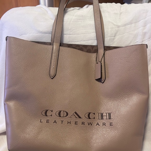 Coach leather nude tote - Picture 1 of 9
